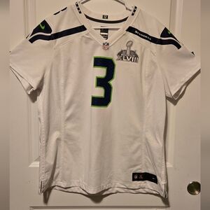 Nike Seahawks NFL Jersey - White and Navy Russell Wilson